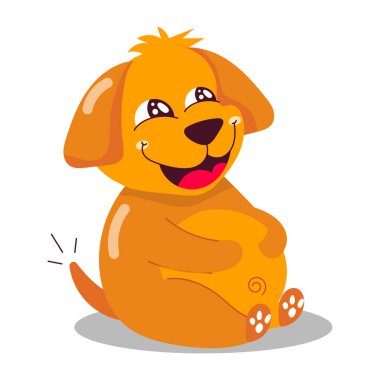 Gülümseyen bir köpek stili çıkartması. 