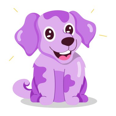 Gülümseyen bir köpek stili çıkartması. 