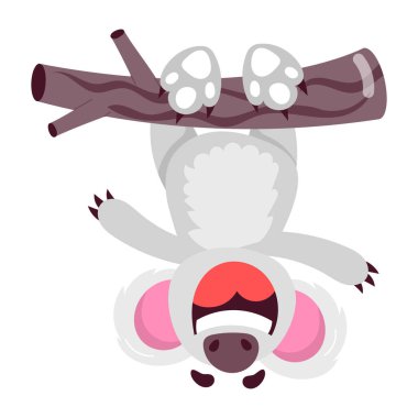 Koala çalmanın çizgi film stili etiketi 