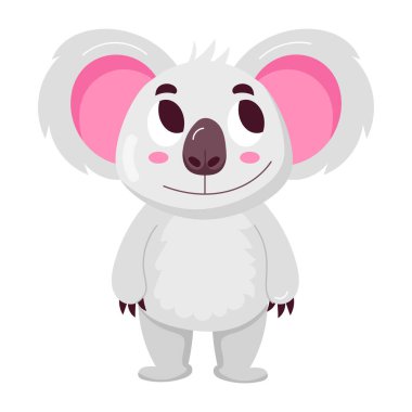 Şirin bir koalanın düz stil çıkartması. 