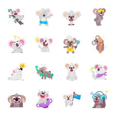 Kullanışlı Koala Karakter Etiketleri Paketi 