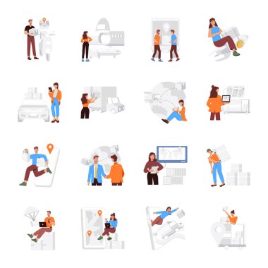 Ulaşım ve Lojistik Hizmet Flat Resimleri  