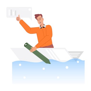 Planlayıcının düz karakter çizimi 