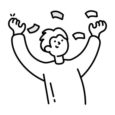 Karalama stilinde tasarlanmış insan beyni simgesi 