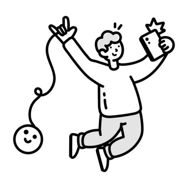 Karalama stilinde tasarlanmış insan beyni simgesi 