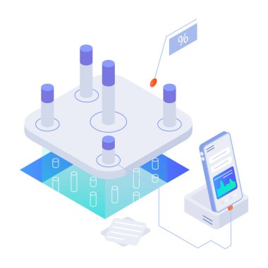 İş büyümesinin izometrik simgesi 