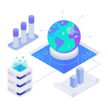 İş büyümesinin izometrik simgesi 