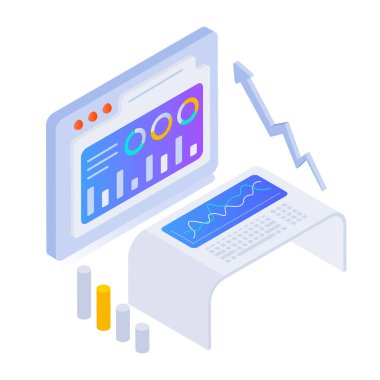 İş büyümesinin izometrik simgesi 