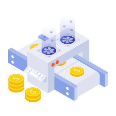 Çevrimiçi alışverişin izometrik simgesi 