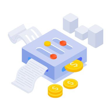 Çevrimiçi alışverişin izometrik simgesi 