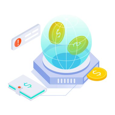 Çevrimiçi alışverişin izometrik simgesi 