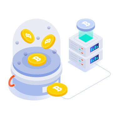 Çevrimiçi alışverişin izometrik simgesi 