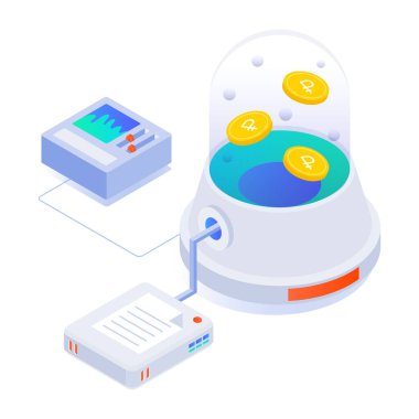 Çevrimiçi alışverişin izometrik simgesi 