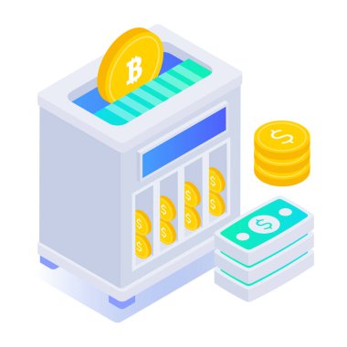 Çevrimiçi alışverişin izometrik simgesi 