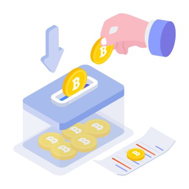 Çevrimiçi alışverişin izometrik simgesi 