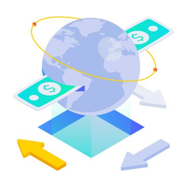 Çevrimiçi alışverişin izometrik simgesi 