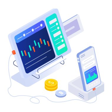 Geliştirme fikrinin izometrik simgesi 