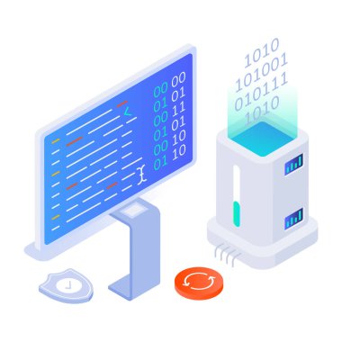 Geliştirme fikrinin izometrik simgesi 