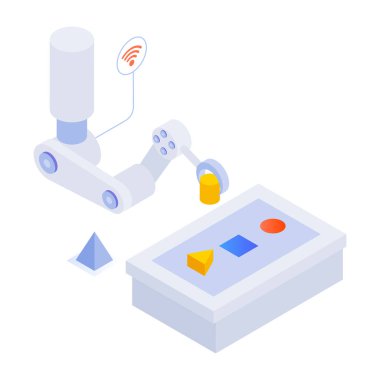 İzometrik tarzda blok zinciri teknolojisi simgesi