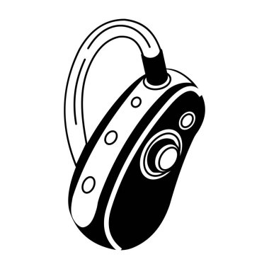 İşitme cihazı gösteren el çizimi bir illüstrasyon