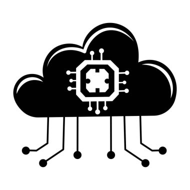 Bulut eşzamanlamasını gösteren el çizimi biçim illüstrasyonu