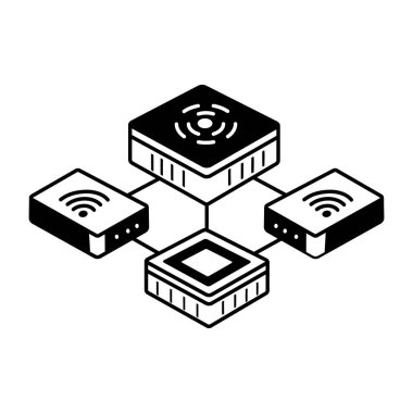 Bulut eşzamanlamasını gösteren el çizimi biçim illüstrasyonu