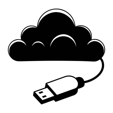 Bulut eşzamanlamasını gösteren el çizimi biçim illüstrasyonu