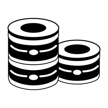 Sunucu deposunu temsil eden yarım yamalak bir biçim illüstrasyonu