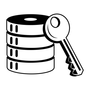 Sunucu deposunu temsil eden yarım yamalak bir biçim illüstrasyonu