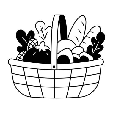 Bir alışveriş uygulamasını gösteren el çizimi bir illüstrasyon