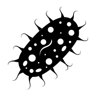 Bakteri hücresini betimleyen el çizimi biçim illüstrasyonu