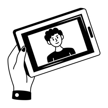 Bir oyun konsolunu betimleyen karalama stili çizimi