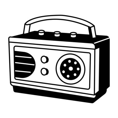 Akıllı konuşmacı tasvir eden el çizimi biçim illüstrasyonu