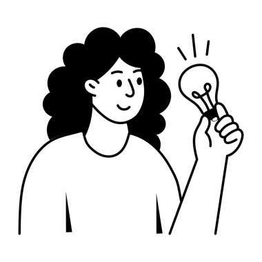 Fikir gösteren bir kabartma biçimi çizimi