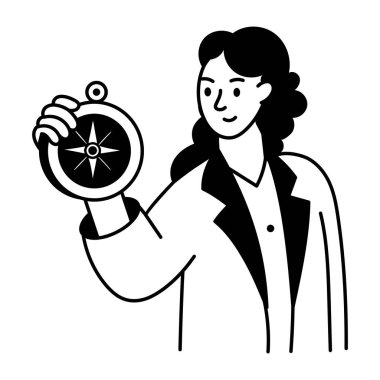 İllüstrasyon El proje liderini tasvir eden biçim çizimi