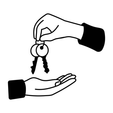 Anahtar devir verme kavramını gösteren el çizimi bir illüstrasyon