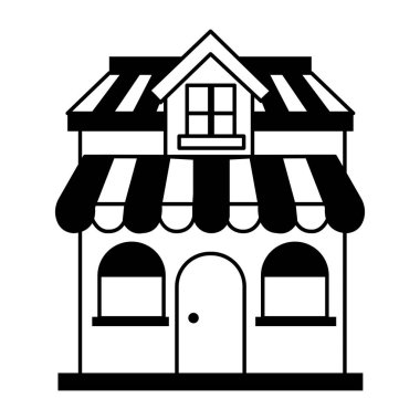 Bir dükkan gösteren yarım yamalak bir resim