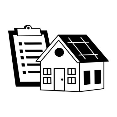 Bir ev kağıdını tasvir eden karalama tarzı bir illüstrasyon