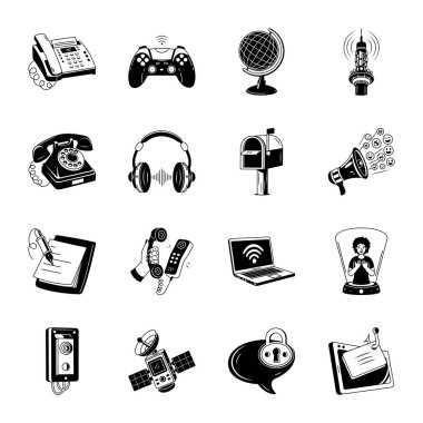 Ağ ve İletişim Doodle Biçimi Resimleri Koleksiyonu