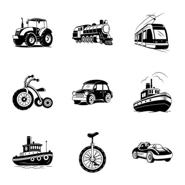 Ulaşım Doodle Biçimi Resimleri Koleksiyonu