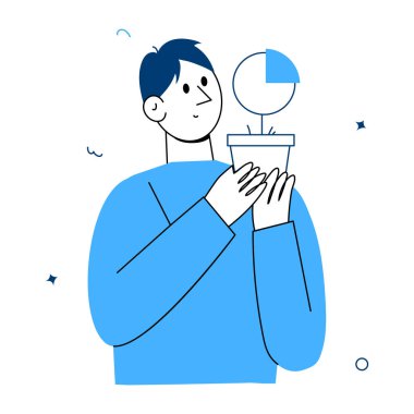 Bir iş büyümesini temsil eden bir çizim stili çizimi