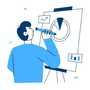 Bir sunum raporu gösteren yarım yamalak bir biçim illüstrasyonu