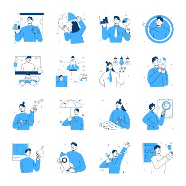 Kurumsal Doodle Biçimi Çizimleri Koleksiyonu