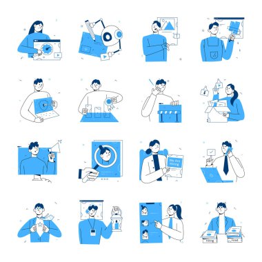 Çalışan El Çizim Biçimi Çizimleri