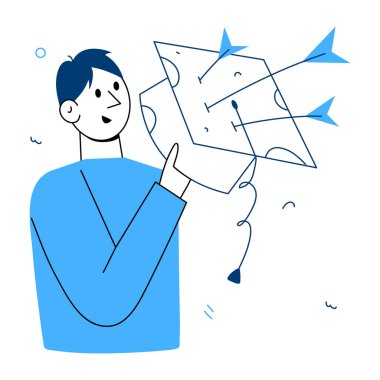 Eğitim hedeflerini temsil eden bir çizim stili çizimi