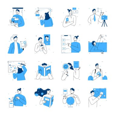 Çalışma Elleri Çizim Biçimi Çizimleri Paketi