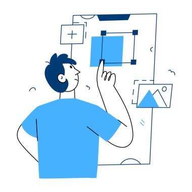 Uygulama geliştirmeyi temsil eden bir çizim biçimi illüstrasyonu