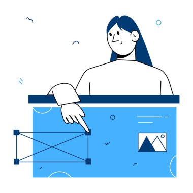 Web düzenini temsil eden bir çizim biçimi illüstrasyonu