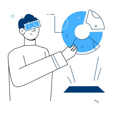 Bilgi grafiklerini temsil eden bir çizim biçimi illüstrasyonu