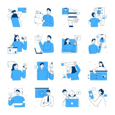 Teknoloji ve Dijital Araç El Çizimleri Koleksiyonu